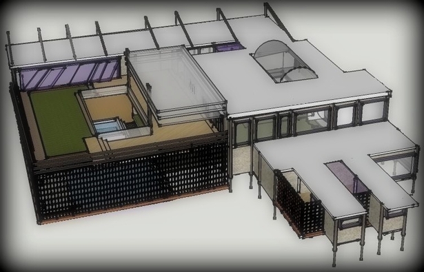 residence with attached staff quarters