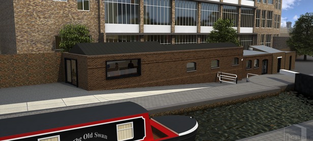Facing North East, towards proposed studio/office section.