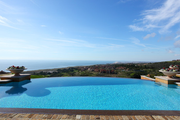 View of Newport Coast across Infinity Edge Pool