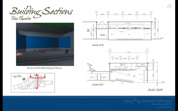 Schematic Design - Building Section. Tree Theater