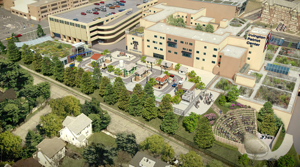 aerial view of Children's Town and amphitheatre