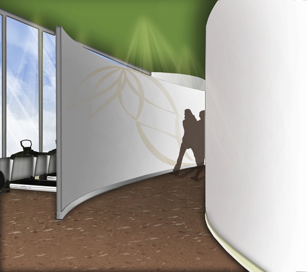 Evolve Fitness Center Hallway View: Google SketchUp, Adobe Photoshop