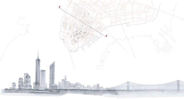 Section through the World trade Center site