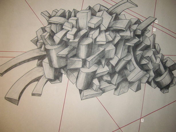 pencil and charcoal drawing