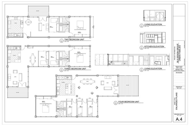 2, 3, and 4 BR Unit Configurations