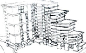 Hand Sketch of design for Embassy Suites in Ka'anapali, HI