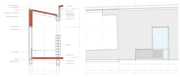 detailed wall section and elevation (AutoCAD, Adobe Illustrator)