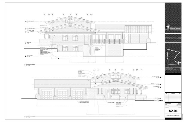 Karr Residence. Construction Drawings. Building Elevations.