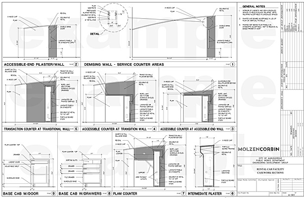 AutoCAD, technical drawing example. image © Molzen Corbin