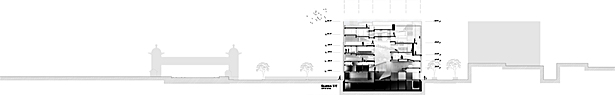 North-South section with site.