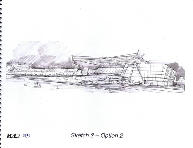 Sketch, view from the lake