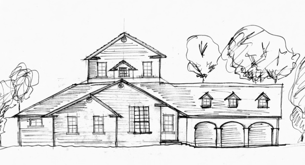 Front Elev. Home competition. Newton, MA.