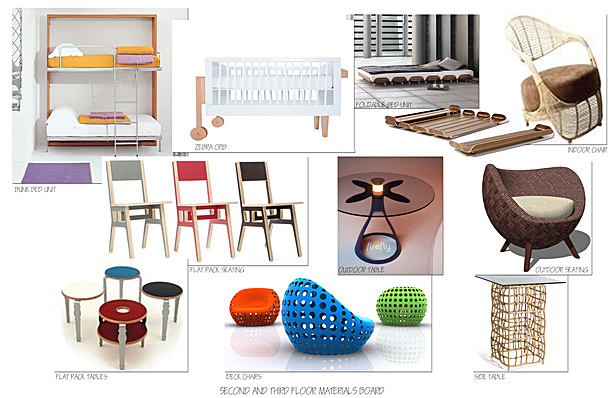Materials Board for Second and Third Floor