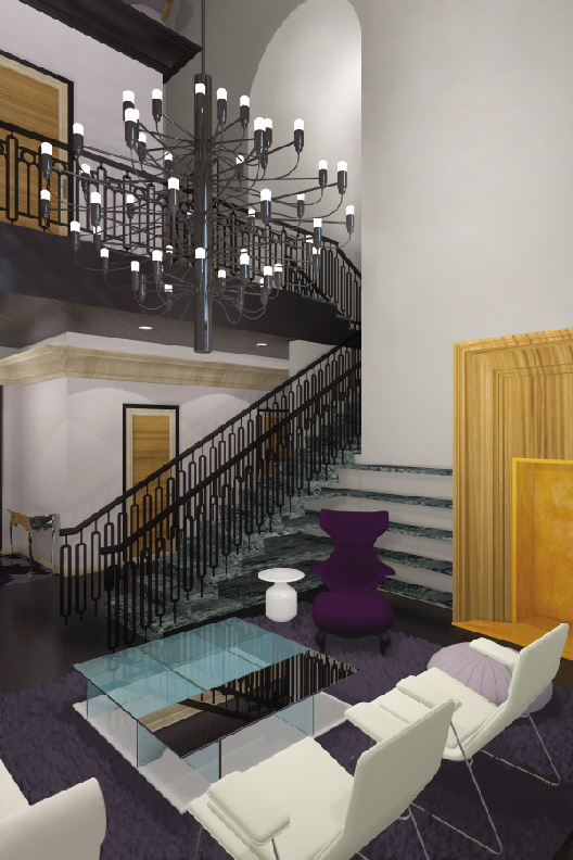 Living room rendering: Hannah Moore