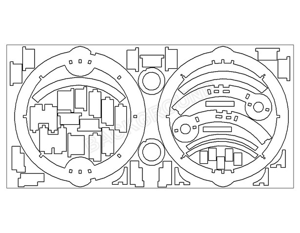 All parts laid out on a 3/4