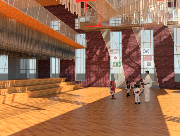 Large Classroom towards spectator seating
