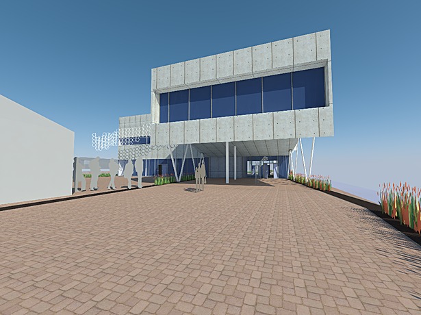The viewing platform towards downtown