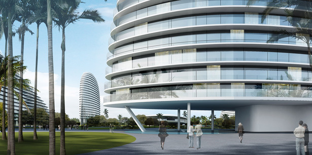 High-rise residential entrance 