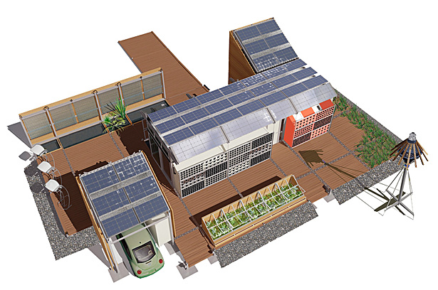 The residence was modeled and rendered in Revit.
