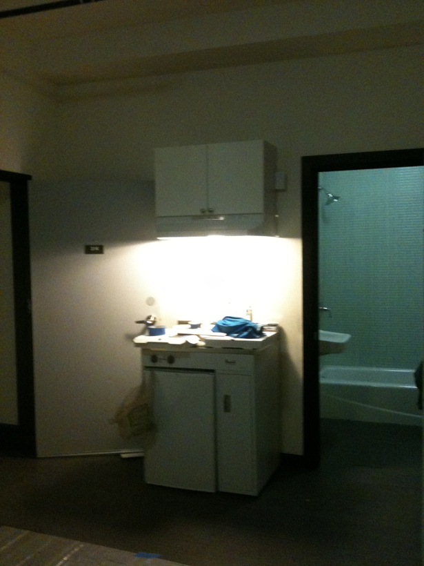 Before Staging Kitchen/Bathroom Area 