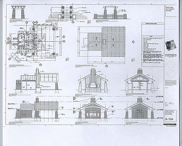 Plans, sections and elevations
