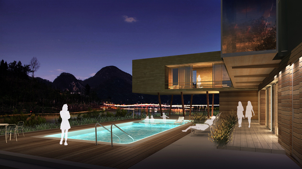 Hillside Villa Night View
