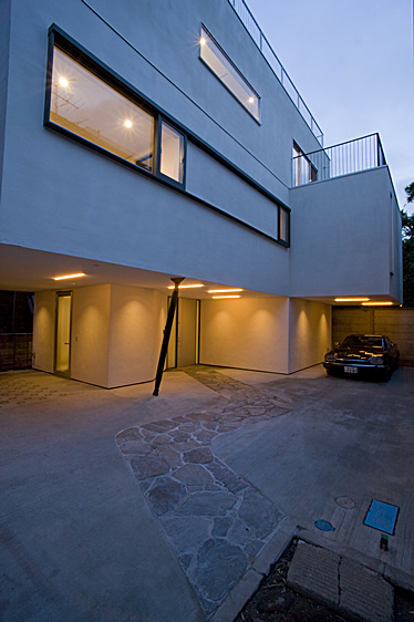 entrance at dusk