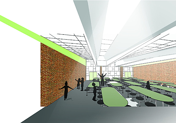 Interior Render - view from entry to multi-purpose room