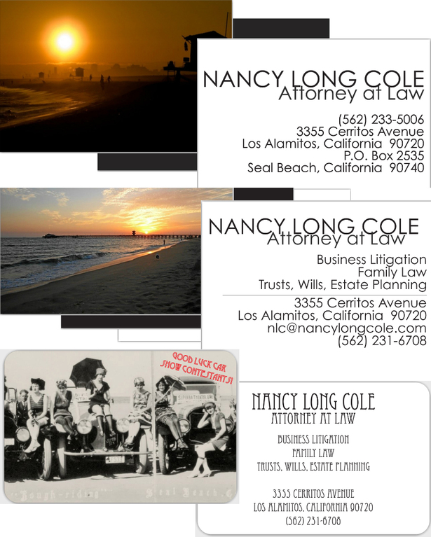 Business cards for attorney, Nancy Long Cole 