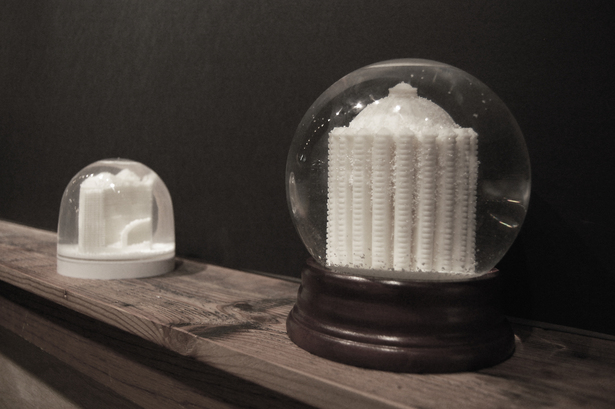 King Camp Gillette's 1894 utopian proposal, in a snowglobe. More information here: http://albertchao.com/Metropolis