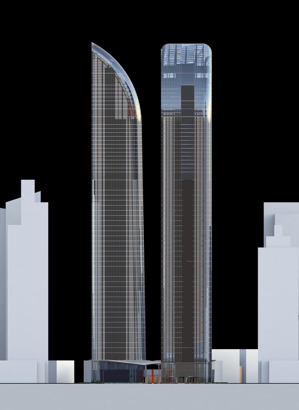 Greenland Yinchuan Super Tall Project, elevation by John Portman & Associates