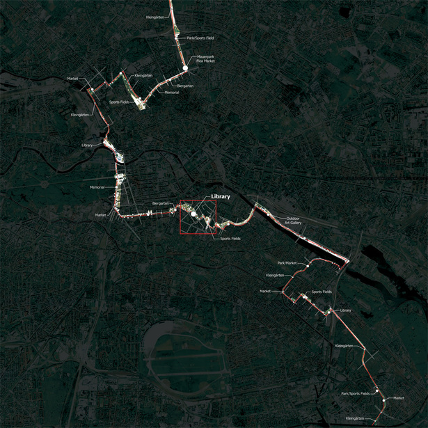 City-level plan of proposed uses along the wall sites