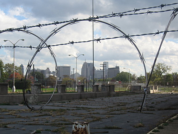 View of downtown Detroit from the Michigan Central Station