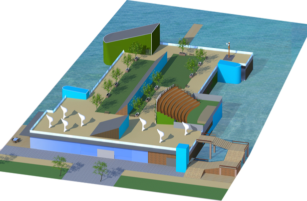 Hudson River meets Highline- my concept of a green landscape over a green museum
