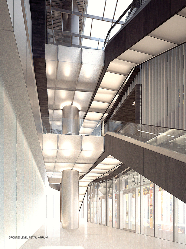 View of the interior retail atrium