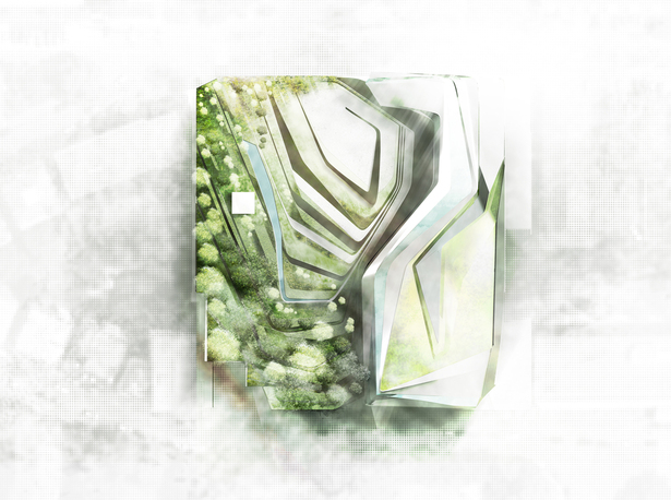 Site Plan. 3D Rhino Model by ZHA. Photoshop textures/atmosphere by me