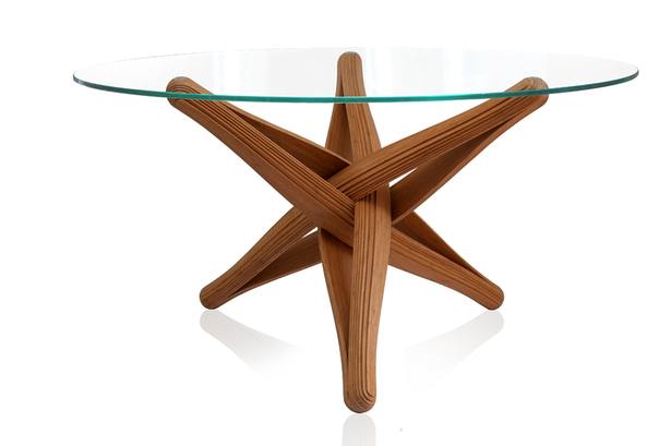 "LOCK"bamboo dinner-table by J.P.Meulendijks for PLANKTON