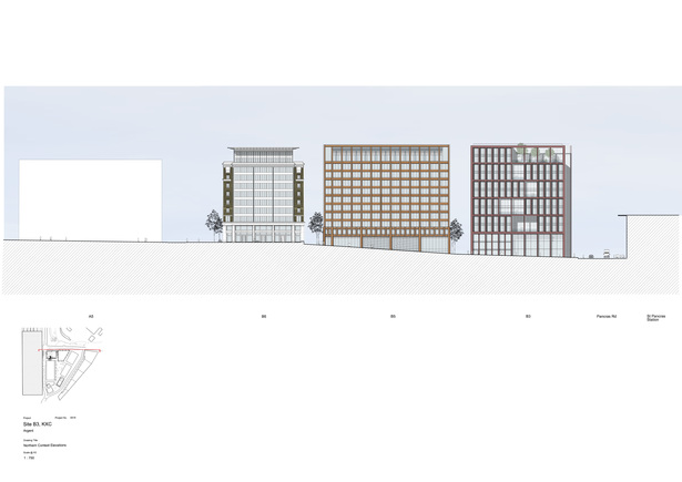 North elevation in context