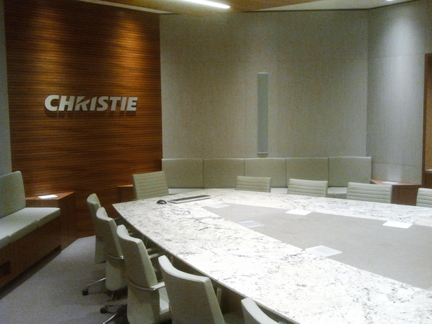 looking at the rear of the room from the front