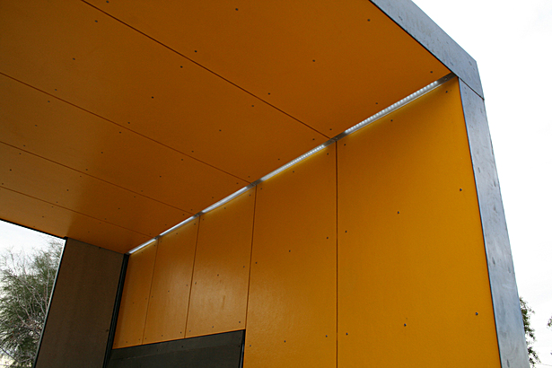 east-facing shelter / fiber cement panels