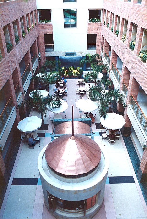 Open courtyard with cafe