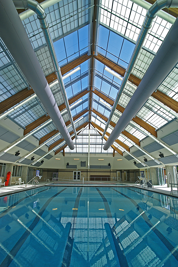 Lap pool with partially operable roof