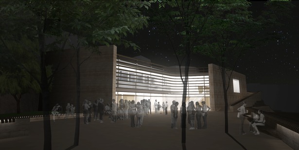 Cultural center at night