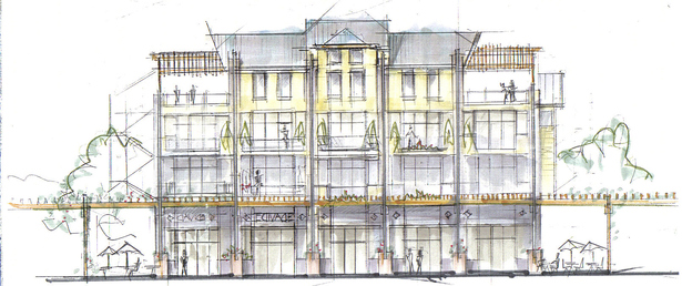 Sketch elevations for Columbia SQ Cincinnati