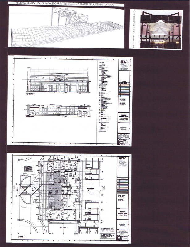 7th Street Entry Vestibule, Canopy Study, Elevation, Section, Floor Plan