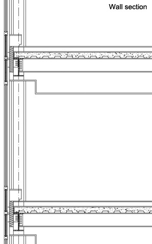 Curtain wall section
