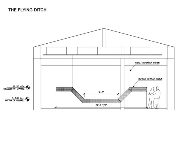 A section of the flying trench in the gallery space.