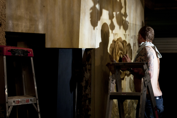 graffiti artist Perso at work in the greenhouse, © 2012 source-x