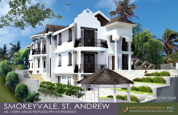 The Front Facade with water feature parallel to the Boundary Wall