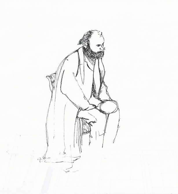 Study of human, pen on paper, 8.5
